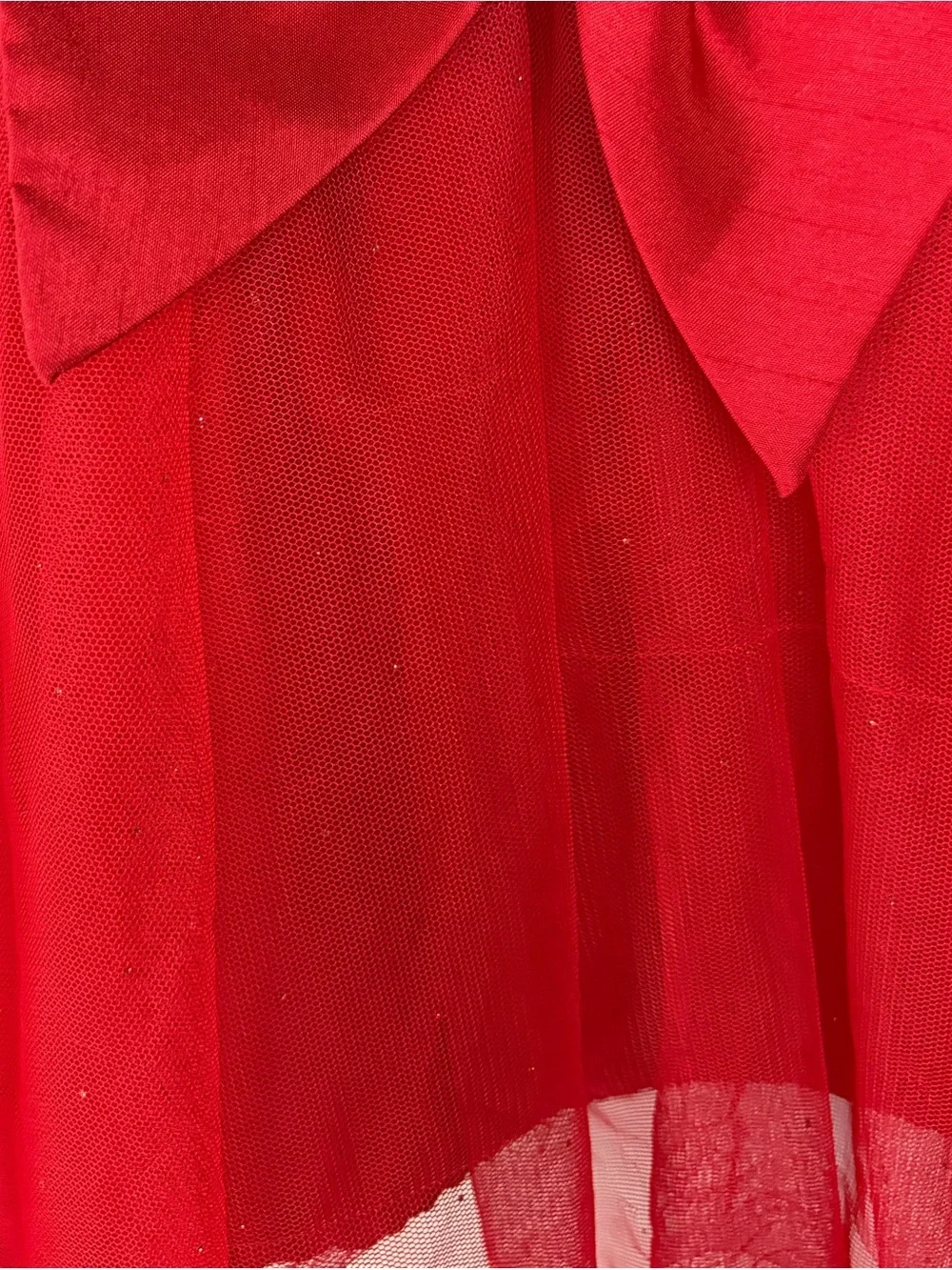 Zunie Red Tulle Party Dress Girls 4T Holiday Christmas Bow Special Occasion EUC